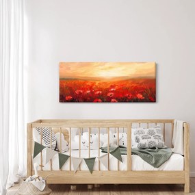 Tablou - Câmp de maci (120x50 cm)