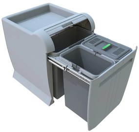 Coș de gunoi de plastic pentru deșeuri sortate/încorporat 12 + 8 + 8 l City - Elletipi