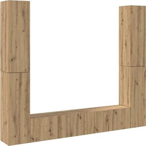 vidaXL Dulapuri TV montate pe perete 6 buc. stejar artizanal Lemn