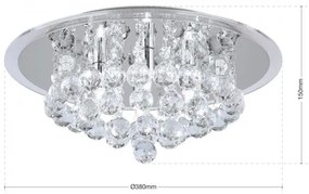 Plafoniera eleganta cristal K9 diam. 38cm Gloria DLU 2378/4/38 chrom OR