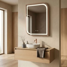 Oglindă LED ZONE 80x60 BRUSH ROSE GOLD
