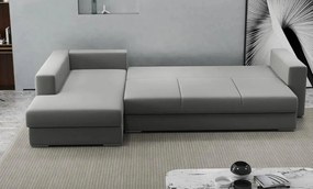 Colțar extensibil dumonde cu ladă de depozitare si sezut confortabil din spuma high-density, Gloria Royal Grey 320x183 cm