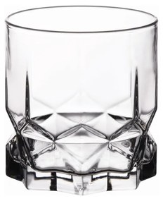 Set 6 pahare apa/suc, sticla, transparent/fumuriu, 325ml, Diamond