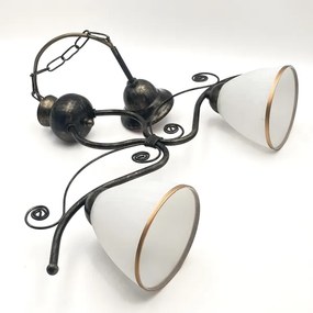 Lustră pe lanț RETRO 2xE27/60W/230V bronz/patină