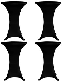 Husa de masa cu picior, 4 buc., negru, O80 cm, elastic 4, Negru, 80 cm