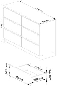 Comodă Kapil (alb + gri). 1070734