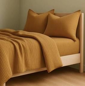 Lenjerie de pat Mușelina MOELLIN mustar Dimensiune lenjerie de pat: 70 x 90 cm | 140 x 200 cm