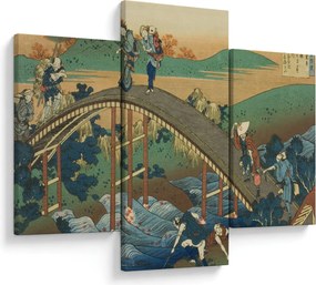 Tablou - Katsushika Hokusai, Ariwara no Narihirafrom the series One Hundred, Poems Explained by the Nurse (Hyakunin isshu uba ga etoki), reproducere (90x60 cm)