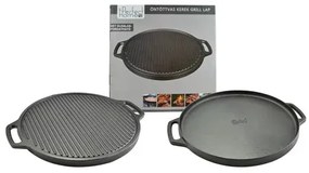 Placa grill BBQ față dublă 45cm rotunda, fonta Perfect Home 12972