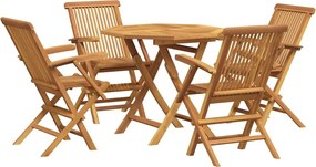 vidaXL Set mobilier de grădină, 5 piese, lemn masiv de tec