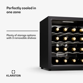Klarstein Silent Vino 16 Uno, Frigider pentru vin, 1 zona / 16 sticle