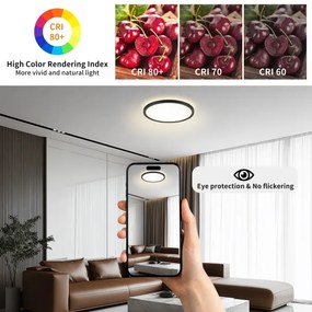 Plafonieră LED pentru baie Brilagi ULTRA SLIM LED/24W/230V d. 42 cm negru IP54