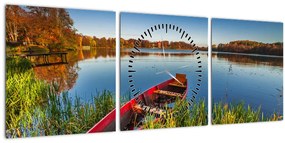 Tablou cu punte roșie (cu ceas) (90x30 cm)