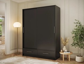 Dulap cu uși glisante Estantte II, 150x60x200 cm – Negru