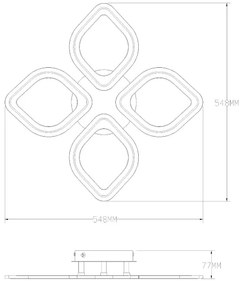 Plafonieră LED dimabilă Zuma Line MS236040R-BK ILLUMIA LED/30W/230V 3000-6000K negru + telecomandă