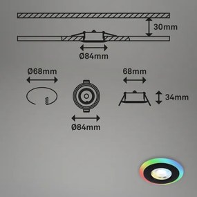 SET 3x corp de iluminat LED RGBW dimabil pentru baie LED/5W/230V IP44 Briloner + telecomandă
