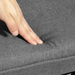 HOMCOM Fotoliu cu leagăn și taburet, confortabil, până la 130 kg, aspect de in, 64x89x90cm, Gri închis | Aosom Romania