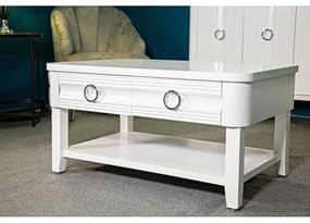 Măsuță de cafea albă din lemn masiv de brad 60x90 cm Shine – Mauro Ferretti