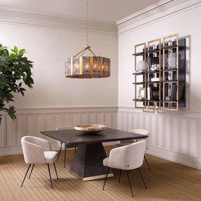 Masa dining design LUX Rexton 150x150cm, Ebony oak veneer