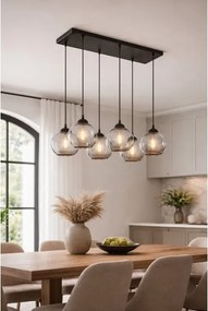 Brilagi - Lustră pe cablu DIOR 6xE27/60W/230V negru/gri fumuriu