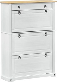 vidaXL Dulap pentru pantofi cu sertar Corona Alb 99 x 32 x 138 cm