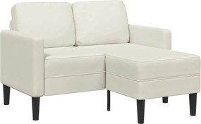 vidaXL Canapea cu 2 locuri cu șezlong în formă L crem 125 cm catifea