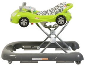 Premergator Reglabil in 3 Trepte NOVOKIDS™ Super Car , roti silentioase, Masinuta, Pliabil, 8 Roti, Cu Melodii si lumini, Cu Volan, Verde