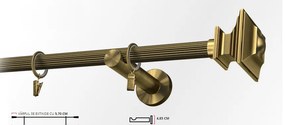 Galerie simpla picior universal striat VERDI 19 mm - aur antic (Alege marime: 120 cm)