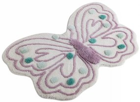 Covoraș de Baie Butterfly, Acrilic, Violet / Alb