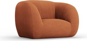 Fotoliu portocaliu cu tapițerie din stofă bouclé Essen – Cosmopolitan Design