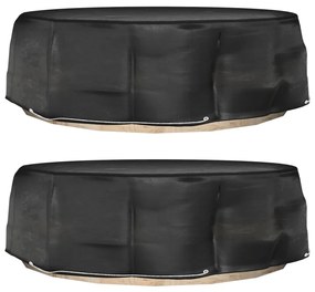 vidaXL Huse mobilier tip insulă, 2 buc., 10 ocheți, rotund, Ø236x67 cm