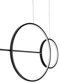 Lustra neagra inelara LED Range 120cm