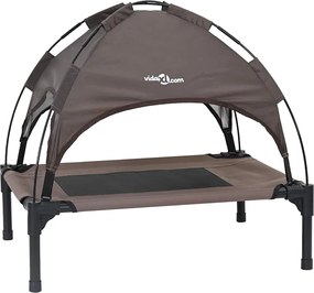 vidaXL Pat pentru câini Manual Maro 76 x 62 x 70,5 cm Oțel