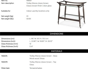 Gheridon, Masuta cu roti design LUX Manzo