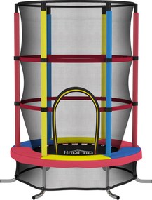 HOMCOM Trambulină pentru Copii 3-6 Ani cu Plasă de Siguranță, Fără Arcuri, Picioare în L, pentru Interior și Exterior, Ø160x190 cm, Multicolor | Aosom Romania