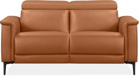 Canapea cu recliner, 2 locuri, funcție manuală, culoare cognac