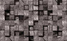 Fototapet - Cuburi gri din lemn (254x184 cm), în 8 de alte dimensiuni noi