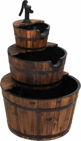 vidaXL Fântână cu pompă, 60x60x94 cm, lemn masiv de brad