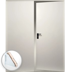 Usa metalica dubla blat 40 mm din otel multifunctionala pentru boxa RAL 9001   Alb Crem 1400(1000+400), 2050, Dubla