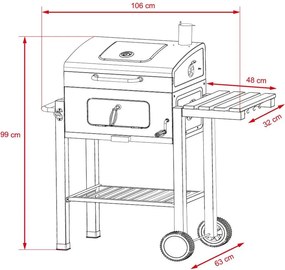 Grătar multifuncțional cu afumătoare Avenberg VOLCANO BULL