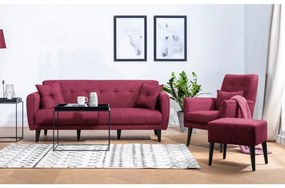 Set Canapea Extensibilă si Fotoliu Aria - S, Rosu