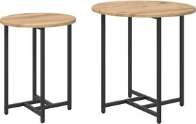 vidaXL Set măsuțe laterale 2 pcs Stejar Artisan și Negru