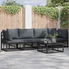 vidaXL Set de canapele pentru grădină 5 pcs Negru 70 x 70 x 32 cm