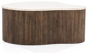 Masuta de cafea din lemn de mango si travertin Mari 83x72x34 cm