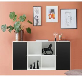 Comodă de perete albă-neagră Hammel Mistral Kubus, 136 x 69 cm