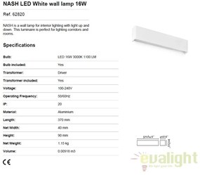 Aplica perete LED moderna cu lumina ambientala up and down NASH 16W 62820