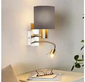 Eglo 96481 - Lampă LED flexibilă PASTERI 1xE27/40W+LED/3,8W gri