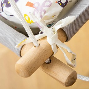 Leagan textil Outsunny pentru copii 6-36 luni, 70x45x160cm gri | Aosom RO