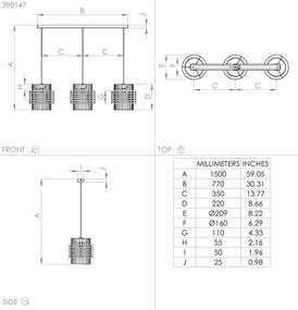 Lustră pe cablu Eglo 390147 OLTAMAR 3xE27/40W/230V crem
