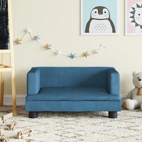 3196317 vidaXL Canapea pentru copii, albastru, 60x40x30 cm, catifea